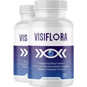 VisiFlora supplement bottles showing the 30-capsule formula